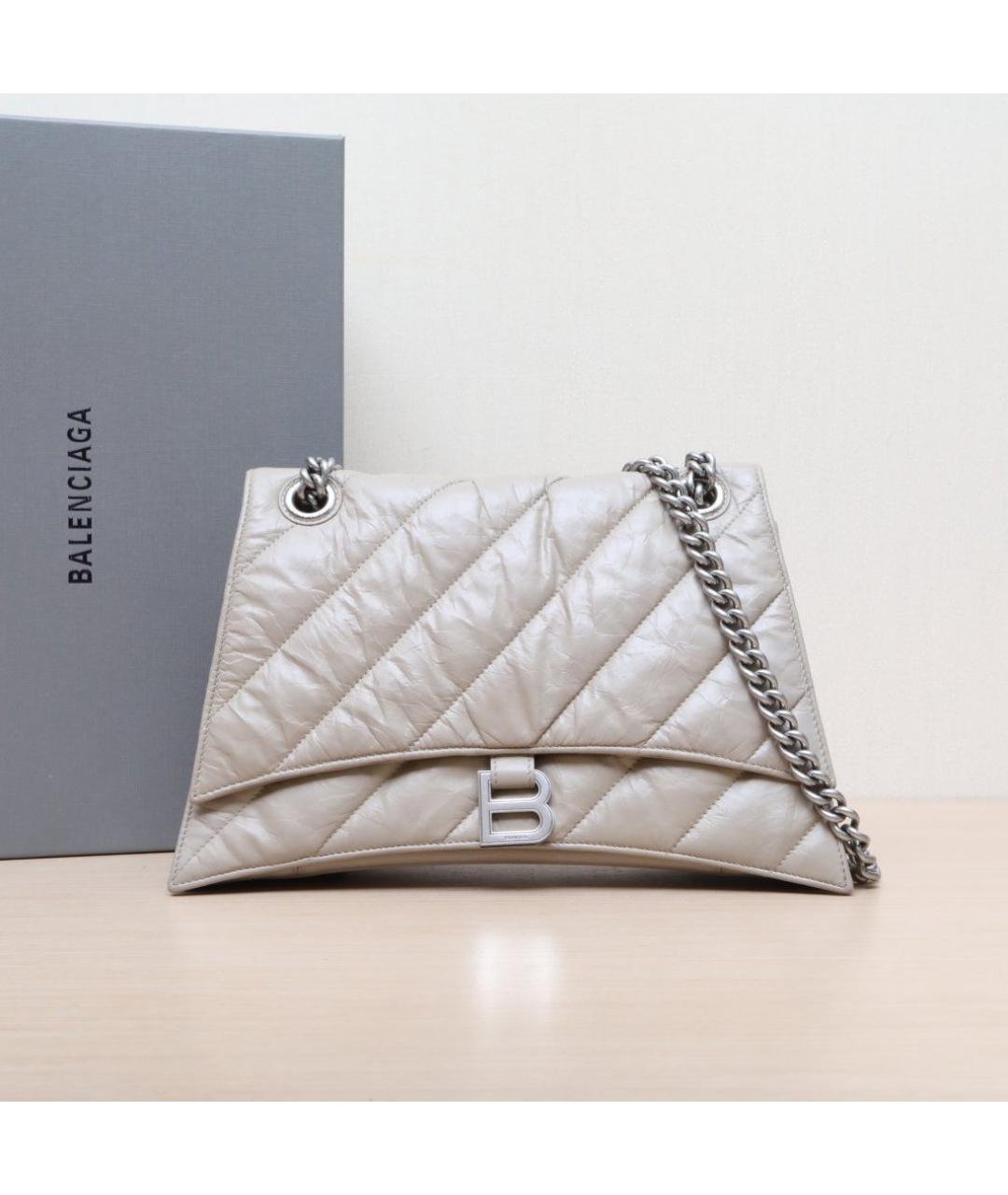 BALENCIAGA Серебряная кожаная сумка через плечо, фото 2