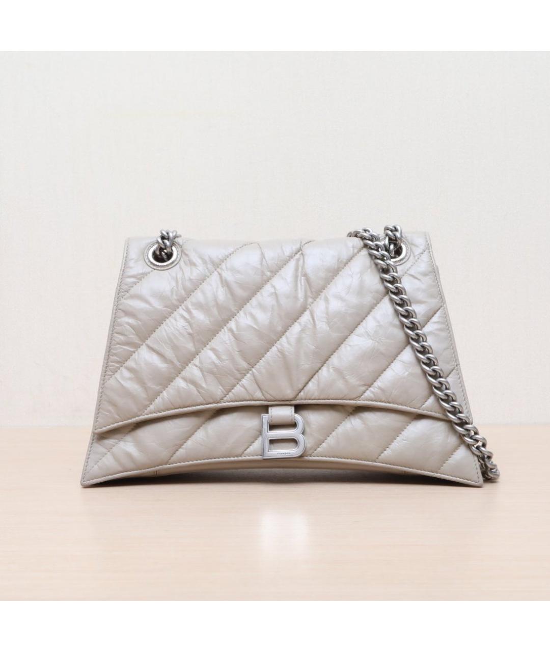 BALENCIAGA Серебряная кожаная сумка через плечо, фото 3