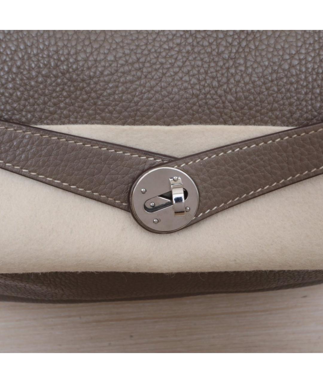 HERMES Коричневая кожаная сумка тоут, фото 8