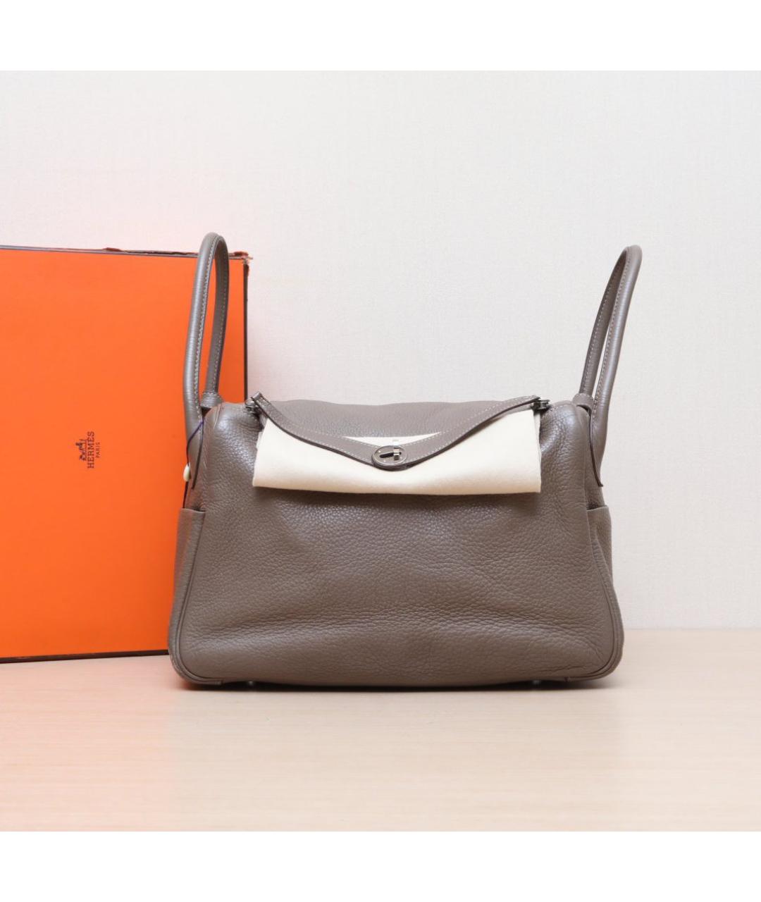 HERMES Коричневая кожаная сумка тоут, фото 2