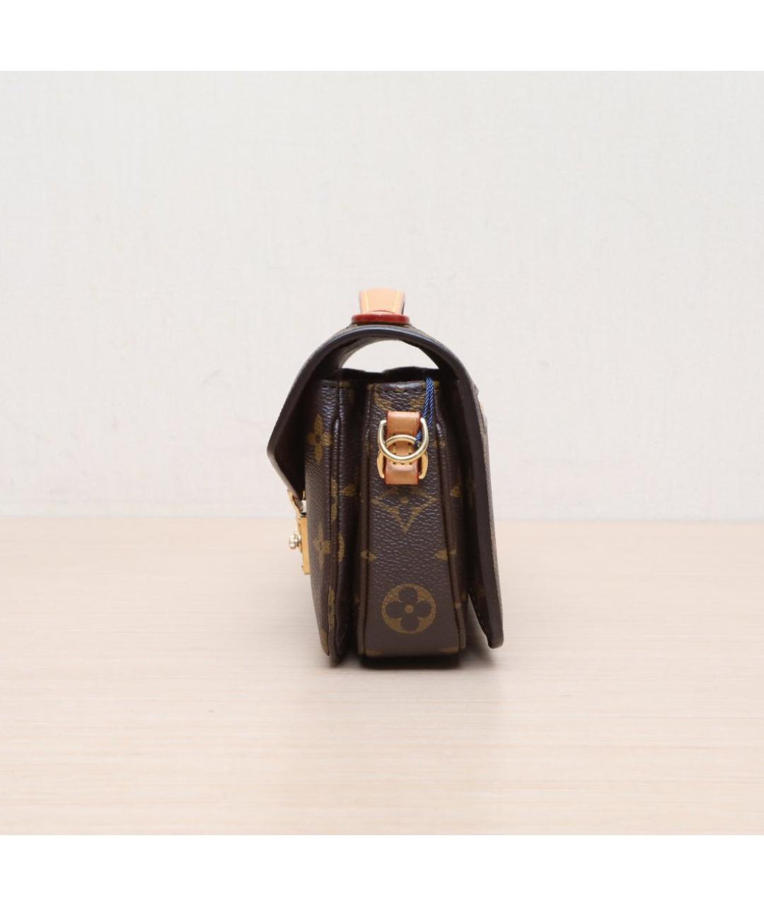 LOUIS VUITTON Коричневая кожаная сумка через плечо, фото 5