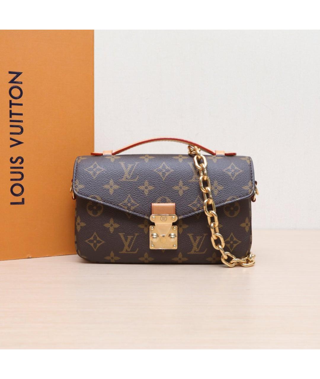 LOUIS VUITTON Коричневая кожаная сумка через плечо, фото 2