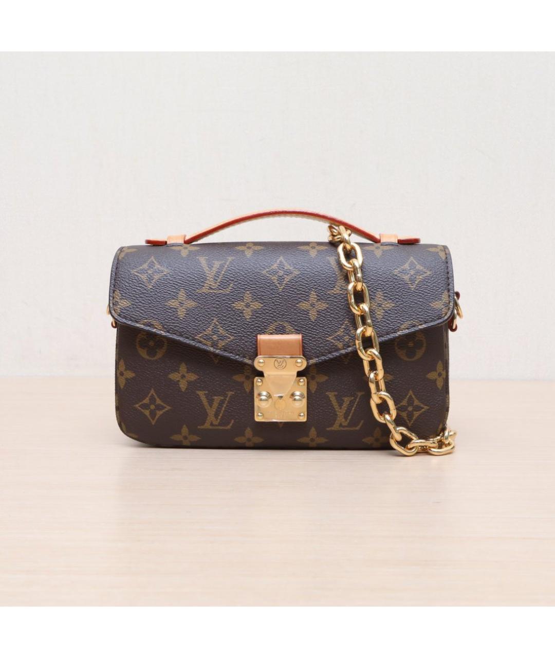 LOUIS VUITTON Коричневая кожаная сумка через плечо, фото 3