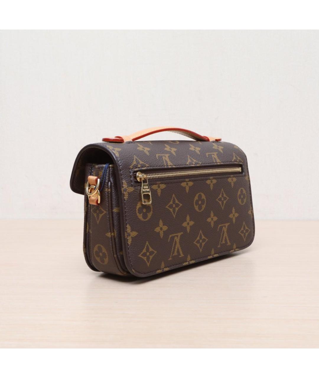 LOUIS VUITTON Коричневая кожаная сумка через плечо, фото 6