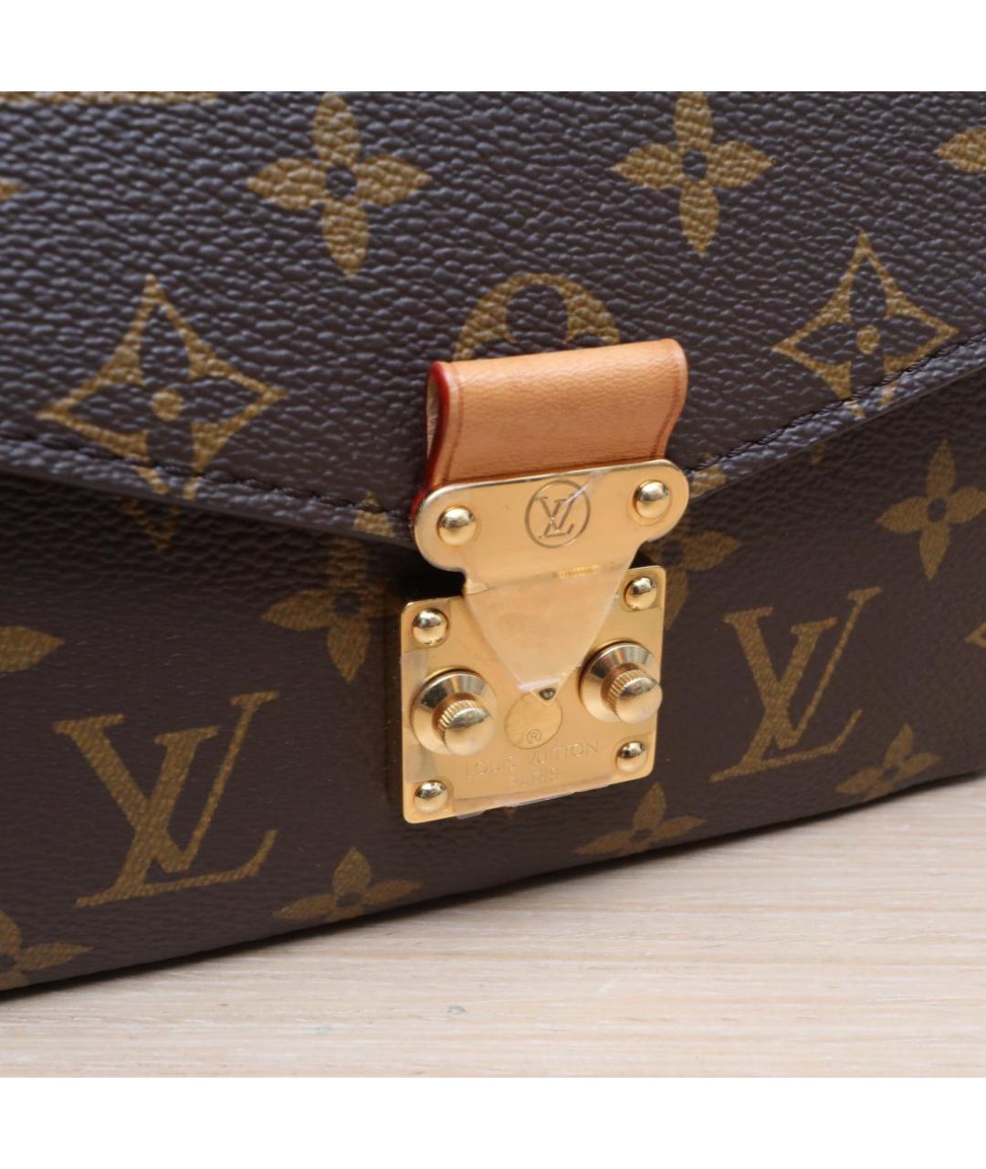 LOUIS VUITTON Коричневая кожаная сумка через плечо, фото 8