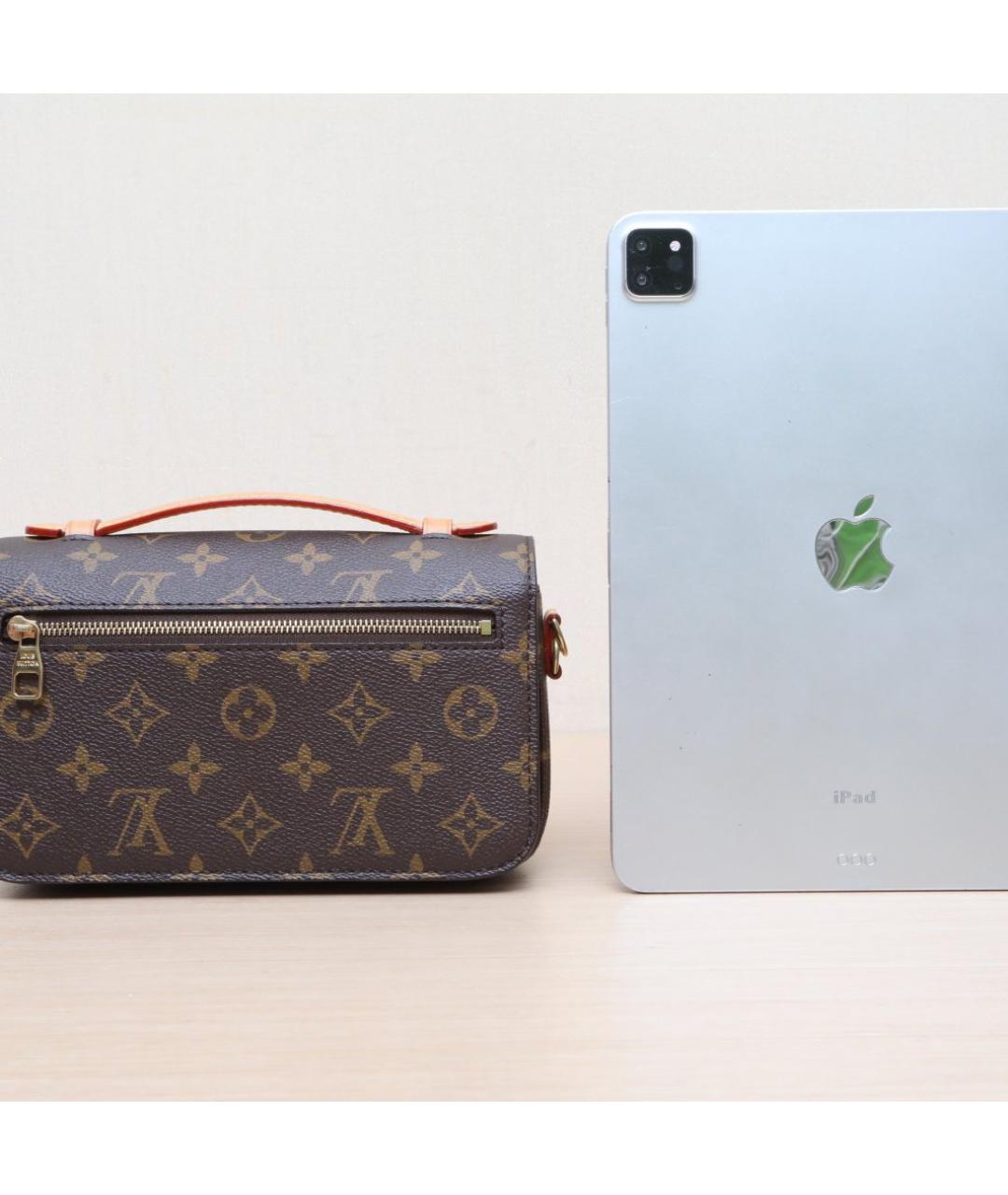 LOUIS VUITTON Коричневая кожаная сумка через плечо, фото 7