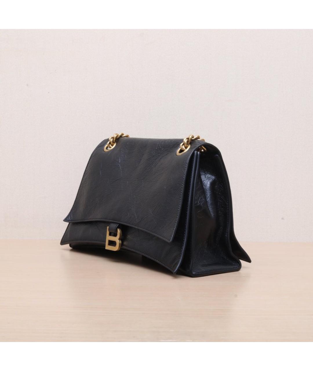 BALENCIAGA Черная кожаная сумка через плечо, фото 4