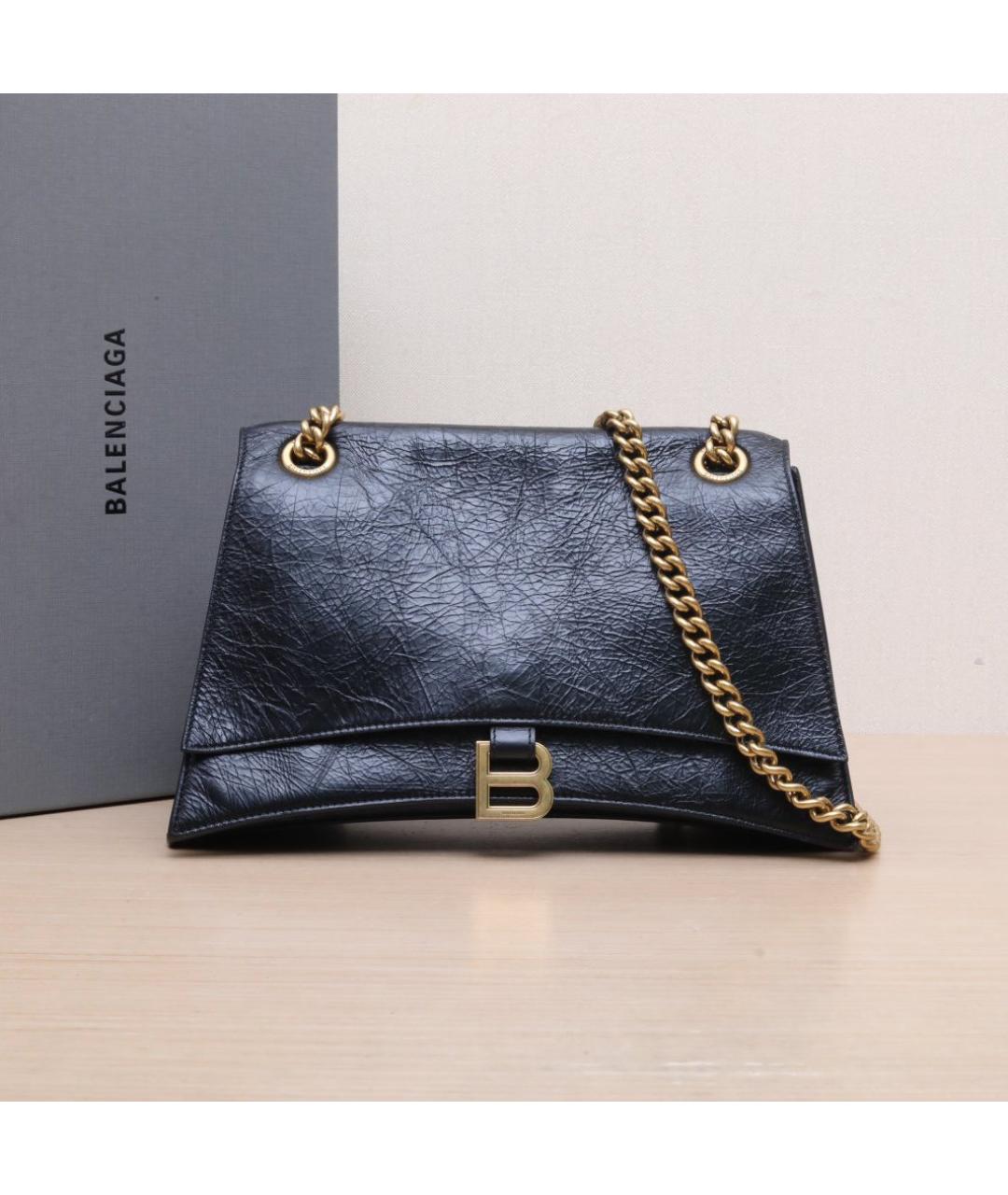 BALENCIAGA Черная кожаная сумка через плечо, фото 2