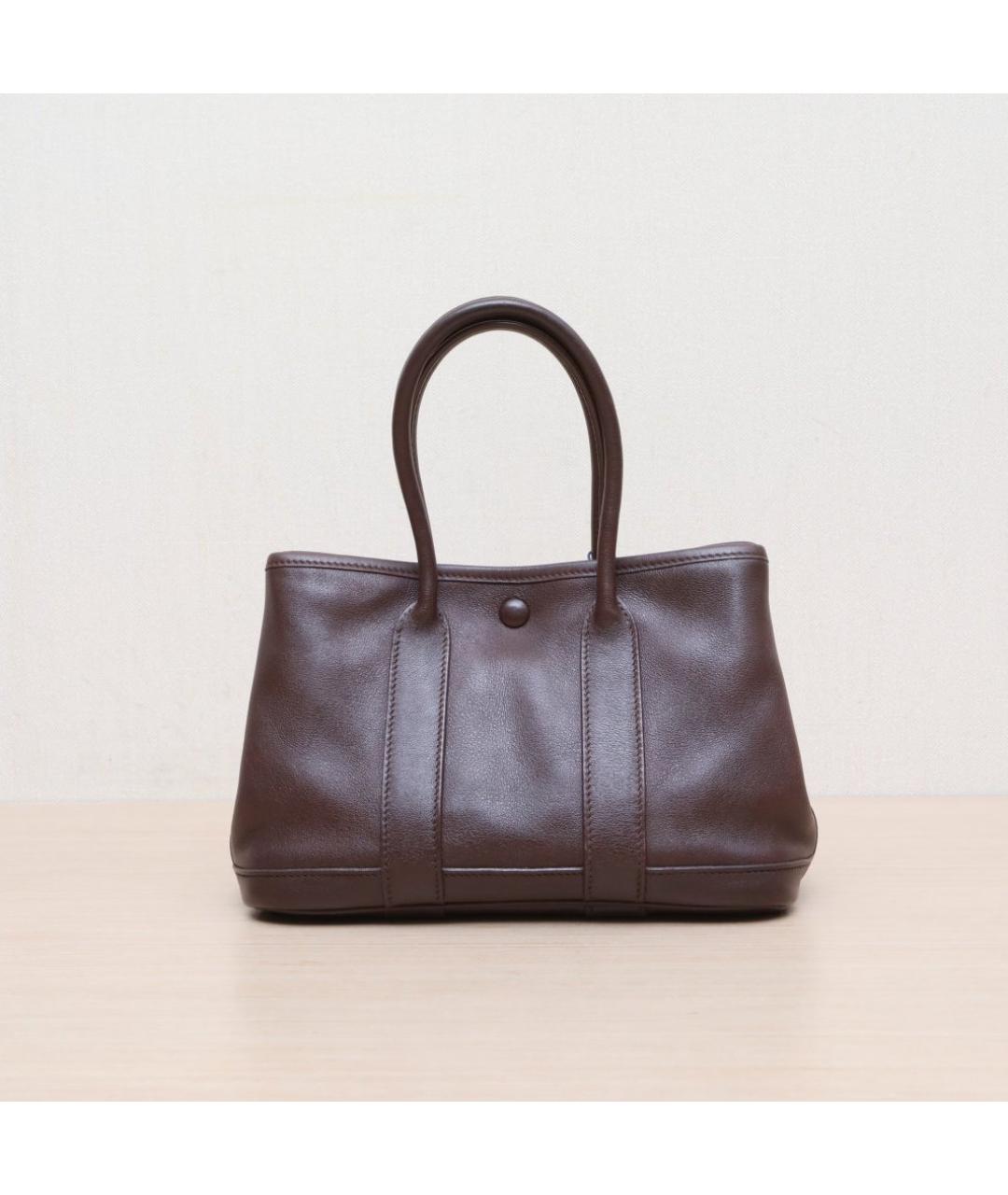 HERMES Коричневая кожаная сумка тоут, фото 3