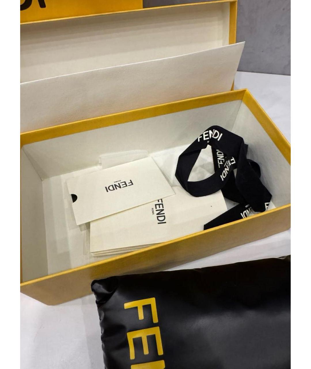 FENDI Бежевые металлические солнцезащитные очки, фото 3