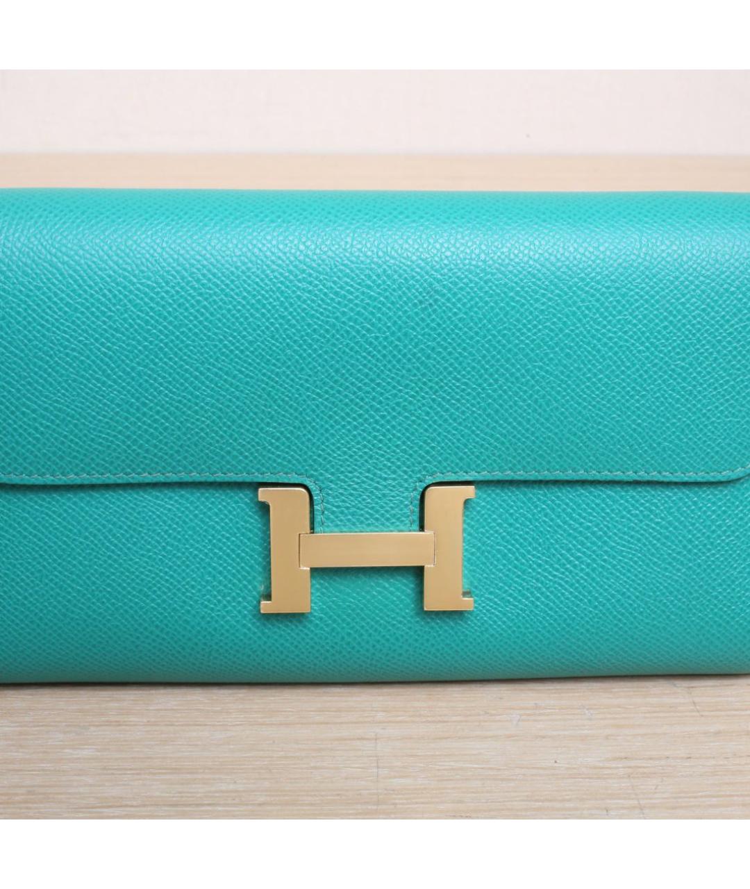 HERMES Бирюзовая кожаная сумка через плечо, фото 8