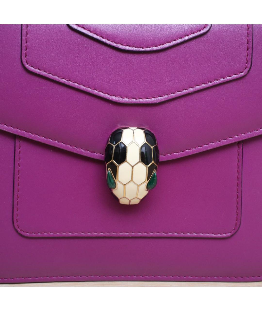 BVLGARI Фиолетовая кожаная сумка через плечо, фото 8