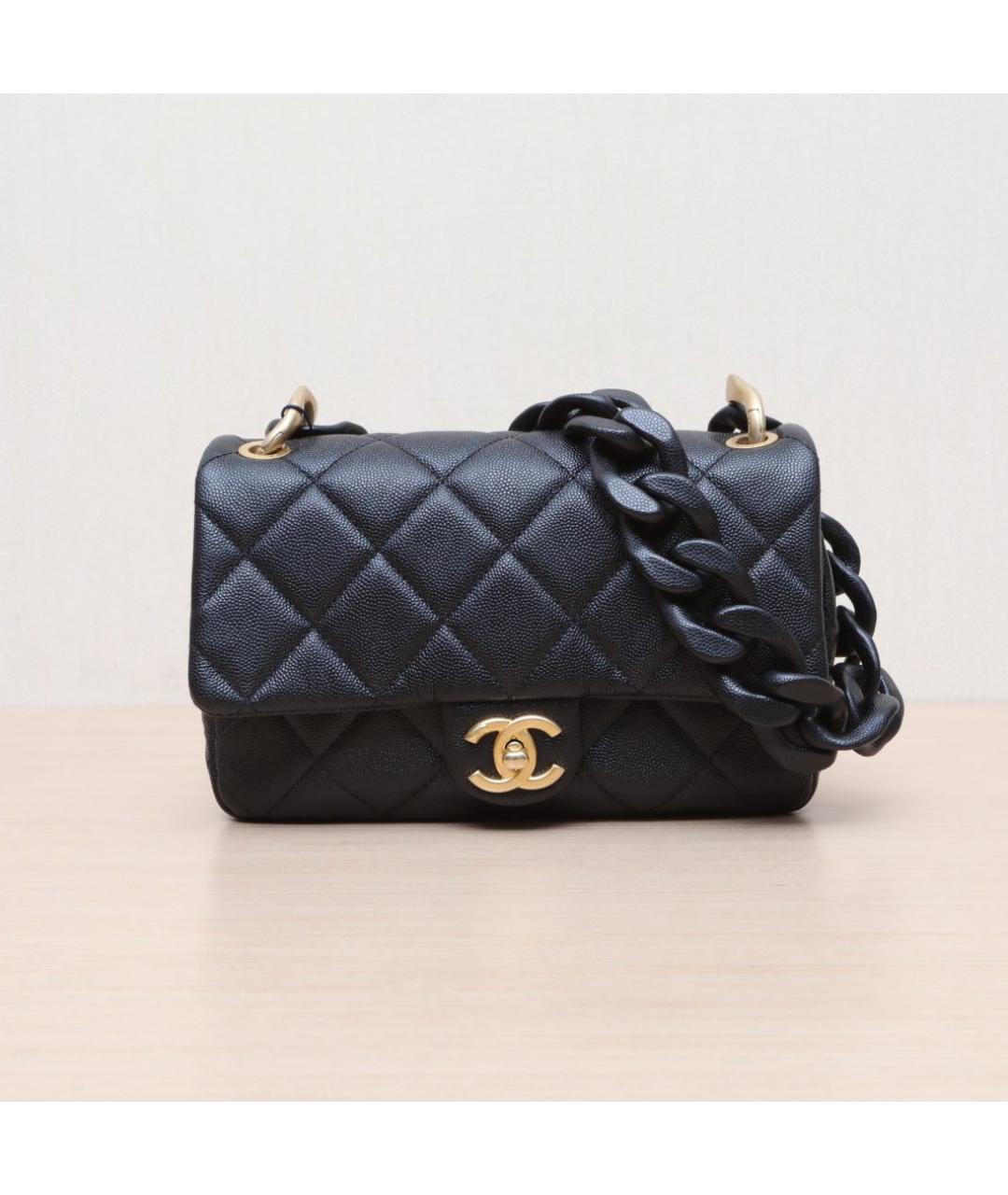 CHANEL Черная кожаная сумка через плечо, фото 3