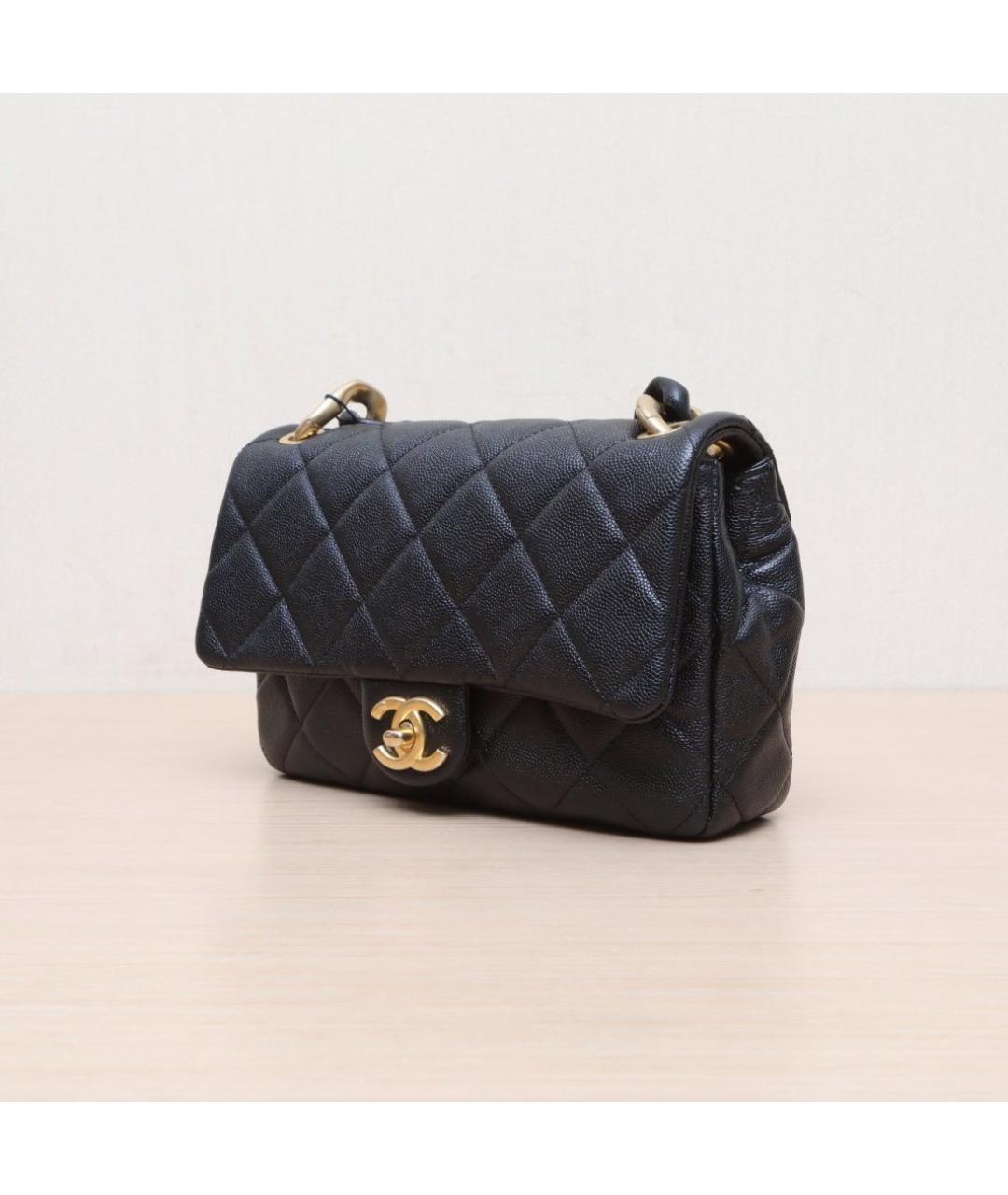 CHANEL Черная кожаная сумка через плечо, фото 4