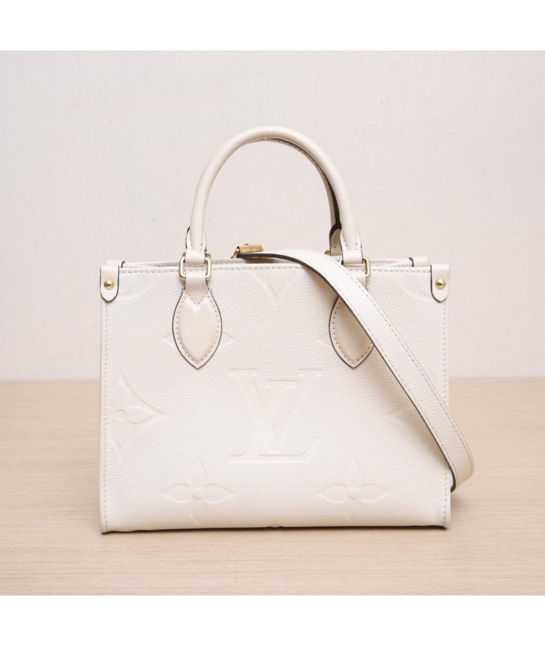 LOUIS VUITTON Белая кожаная сумка через плечо, фото 3