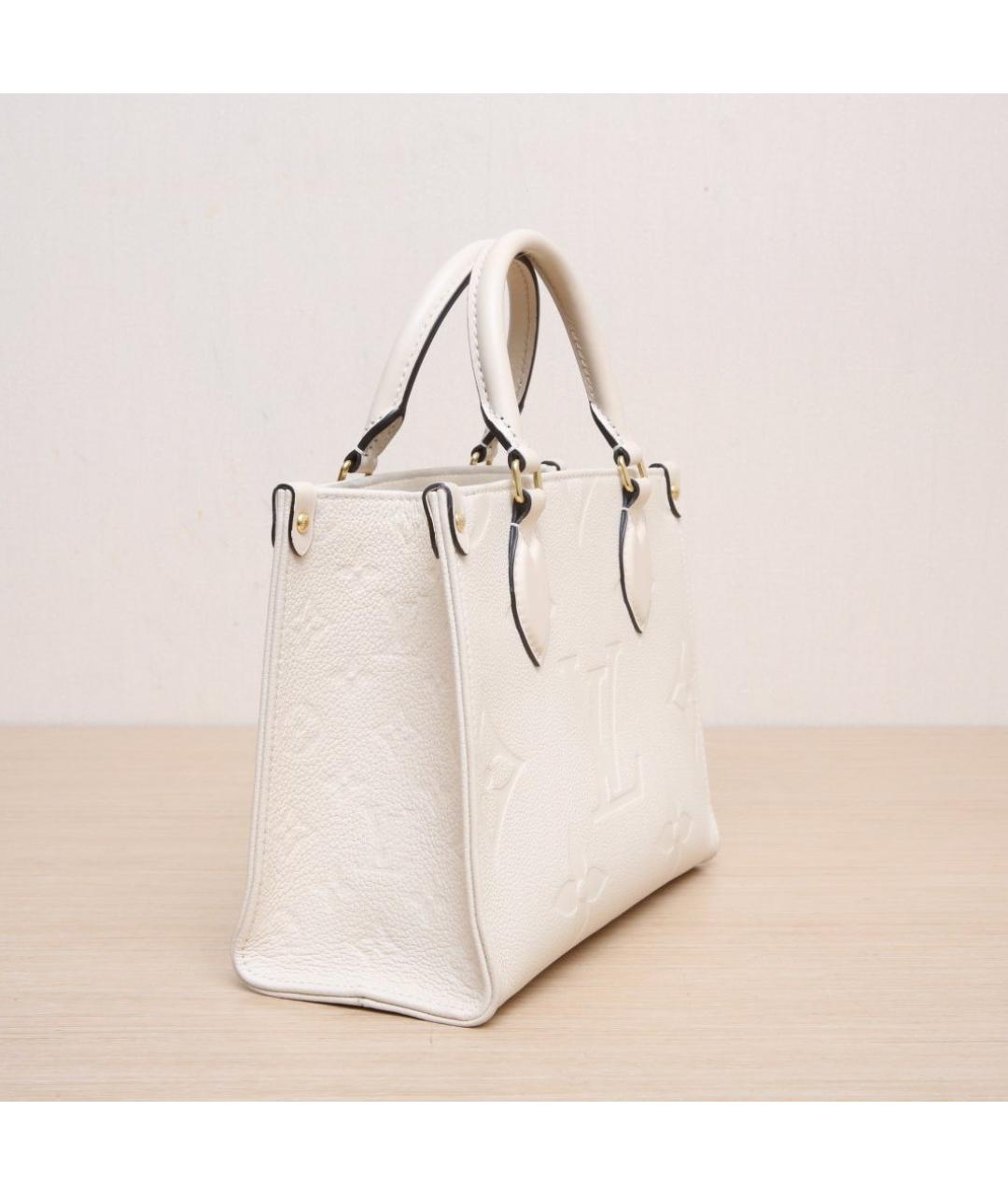 LOUIS VUITTON Белая кожаная сумка через плечо, фото 6