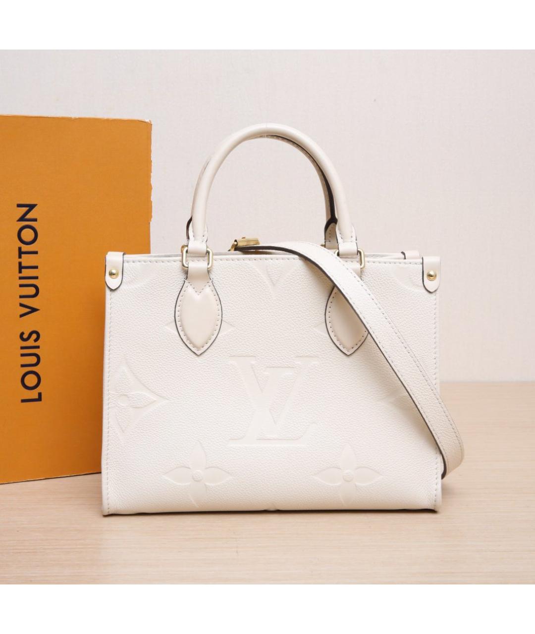 LOUIS VUITTON Белая кожаная сумка через плечо, фото 2