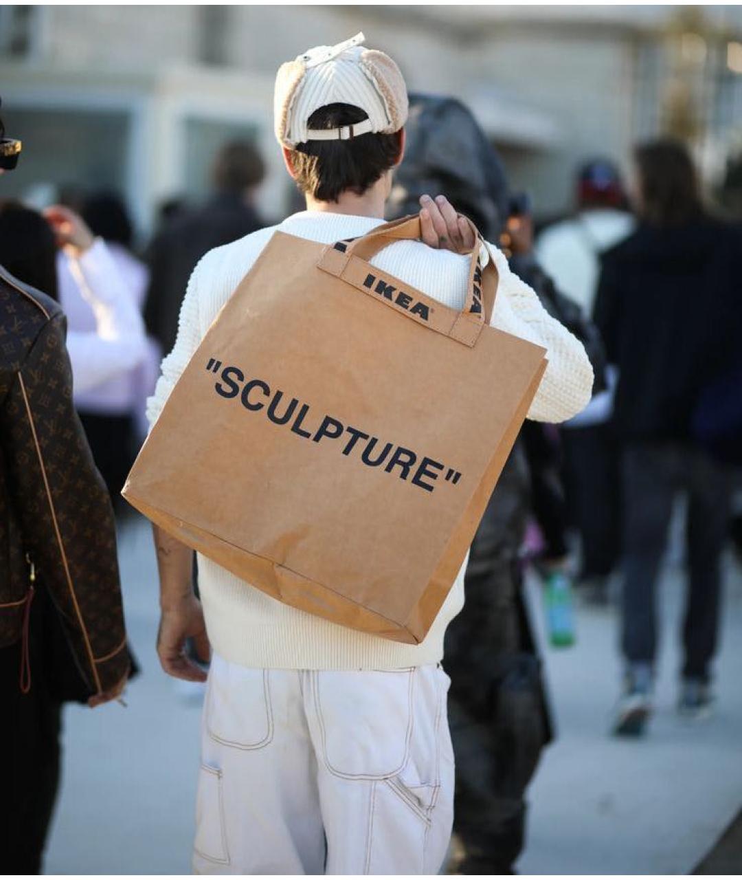 OFF-WHITE Бежевая сумка тоут, фото 5