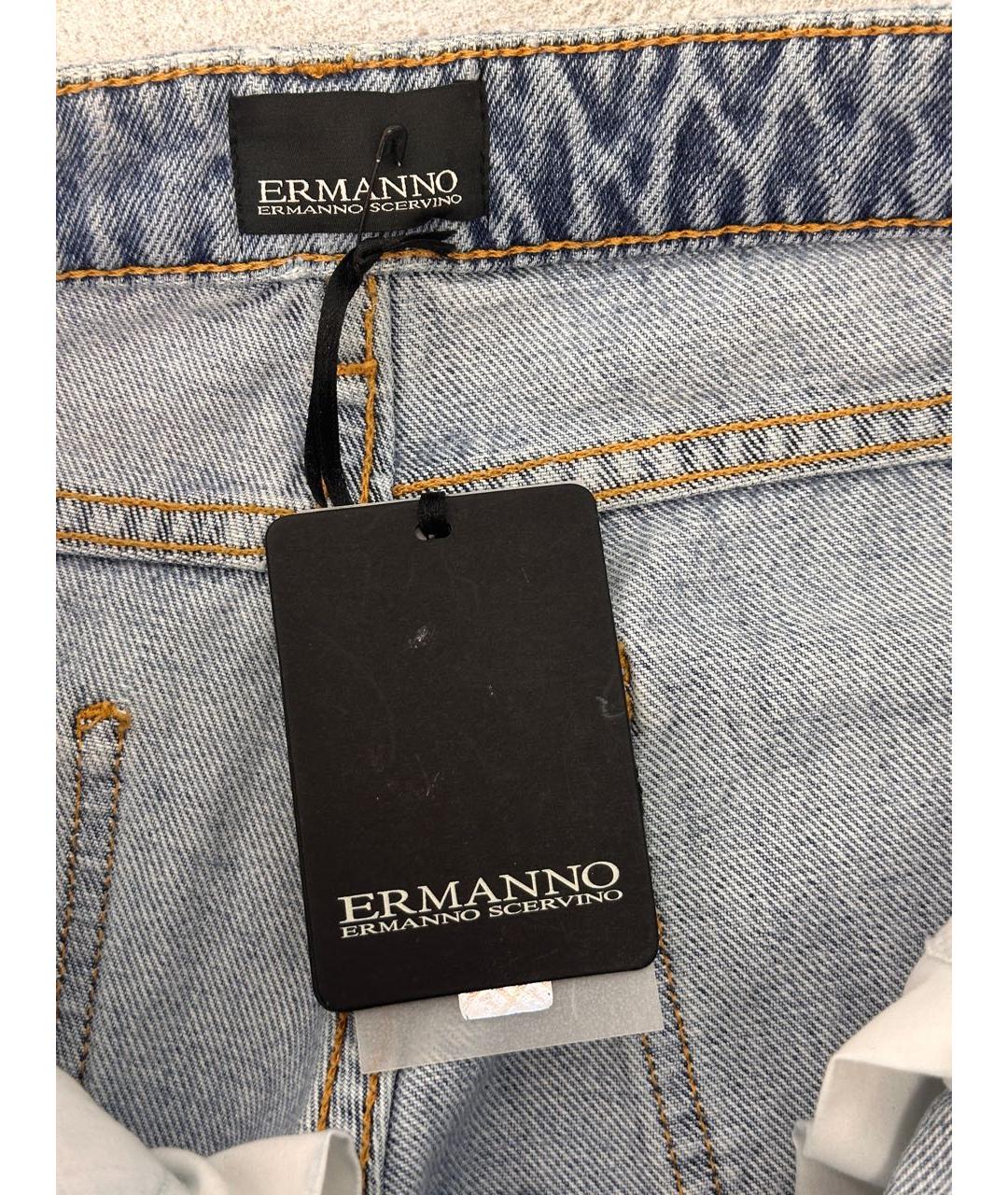 ERMANNO SCERVINO Голубые хлопковые прямые джинсы, фото 8