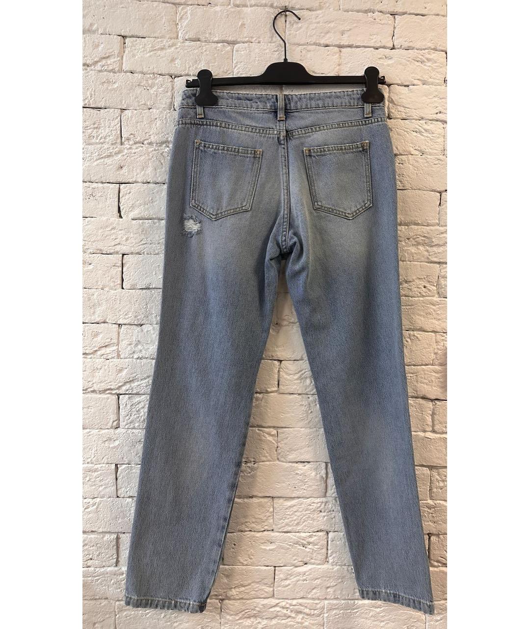 ERMANNO SCERVINO Голубые хлопковые прямые джинсы, фото 2