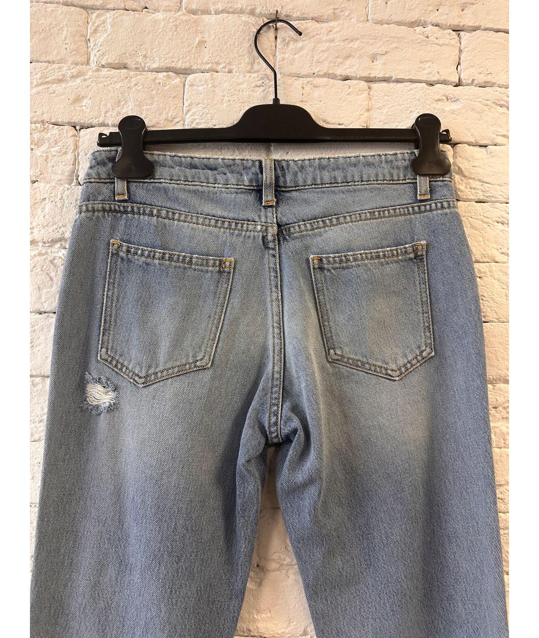ERMANNO SCERVINO Голубые хлопковые прямые джинсы, фото 6