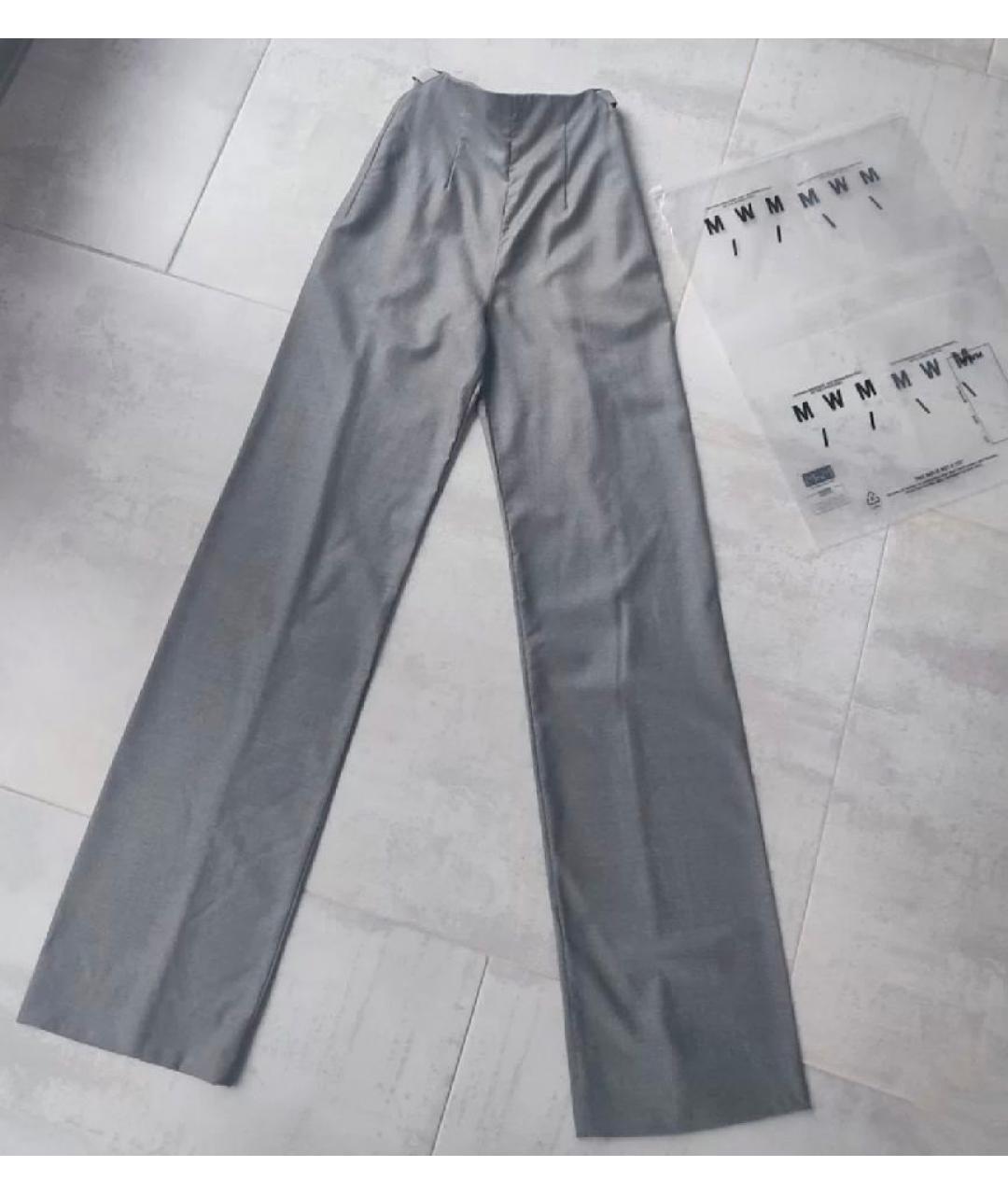 MAISON MARGIELA Серые шерстяные брюки широкие, фото 10