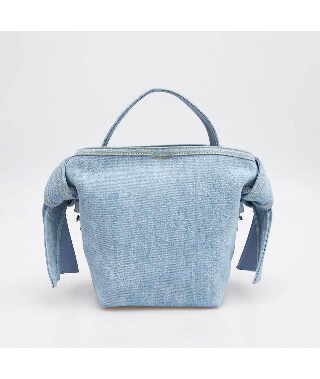 ACNE STUDIOS Голубая деним сумка с короткими ручками, фото 9