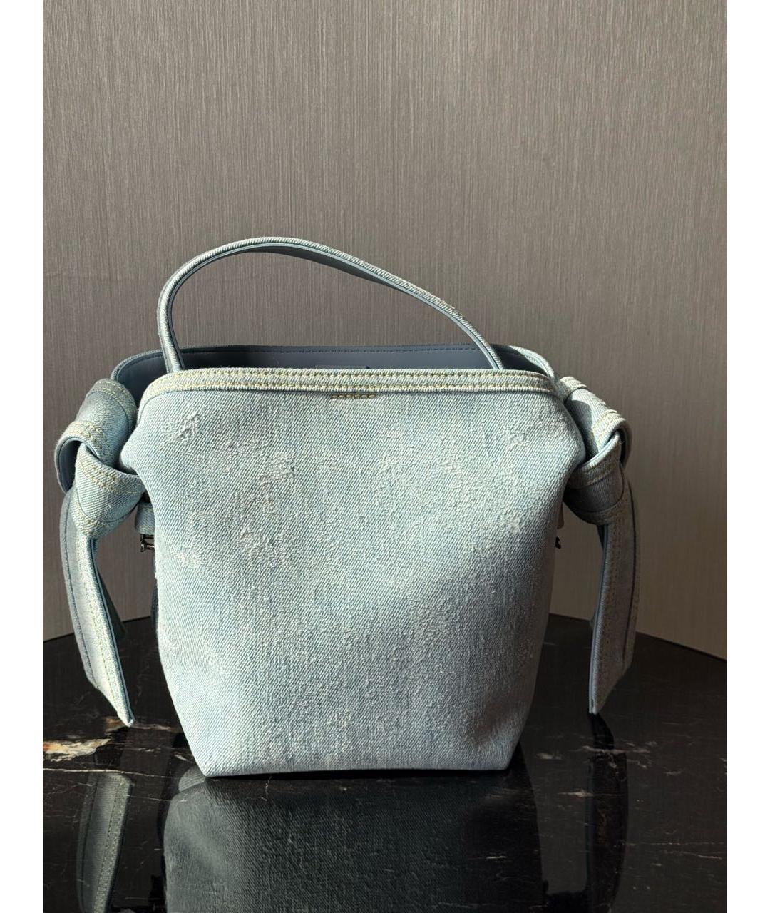 ACNE STUDIOS Голубая деним сумка с короткими ручками, фото 3