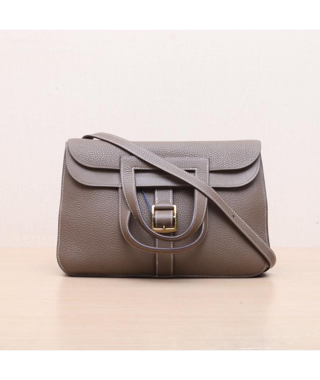 HERMES Коричневая кожаная сумка через плечо, фото 3