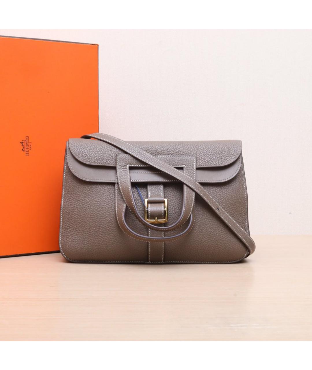 HERMES Коричневая кожаная сумка через плечо, фото 2