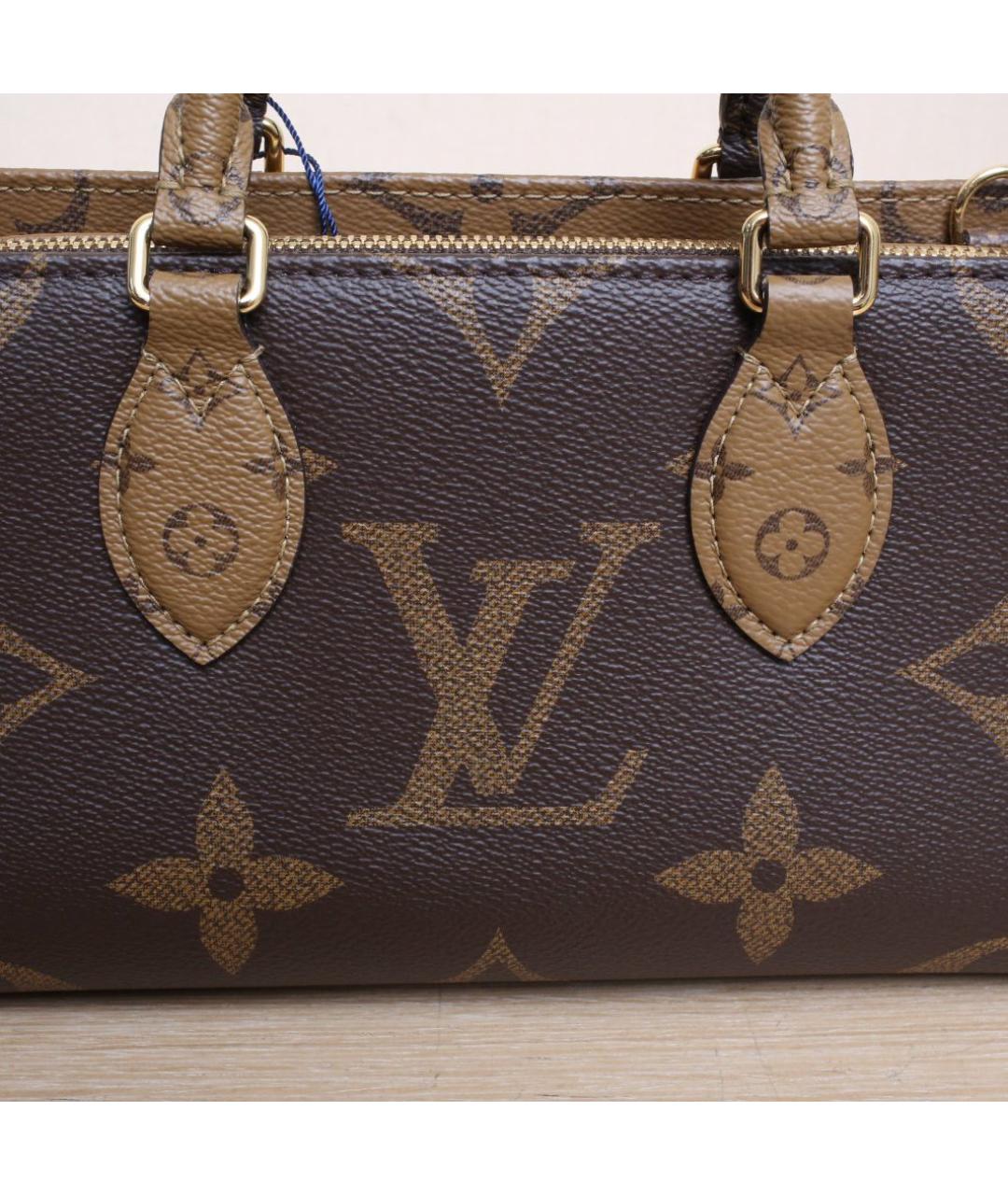 LOUIS VUITTON Коричневая кожаная сумка через плечо, фото 8