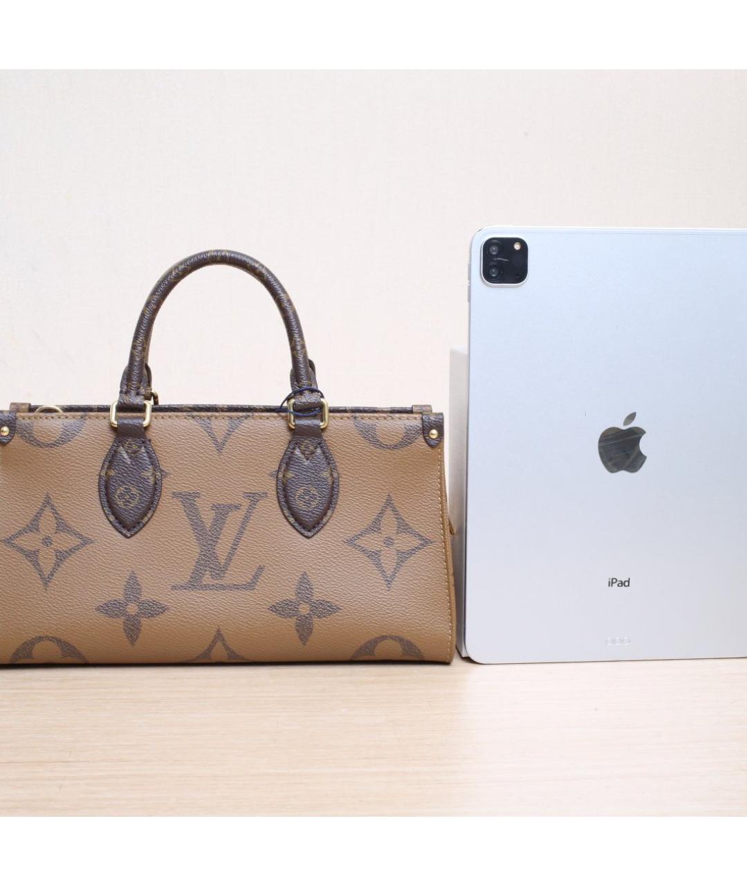 LOUIS VUITTON Коричневая кожаная сумка через плечо, фото 7