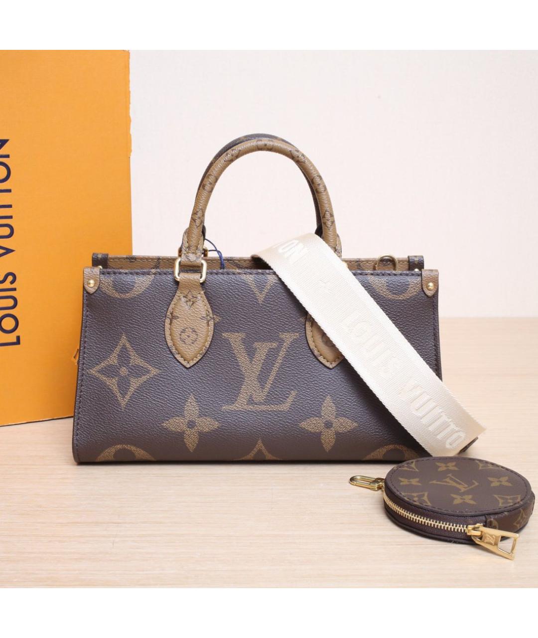 LOUIS VUITTON Коричневая кожаная сумка через плечо, фото 2