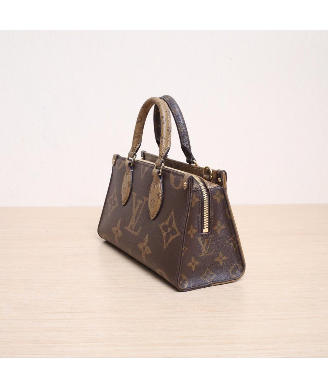 LOUIS VUITTON Коричневая кожаная сумка через плечо, фото 4