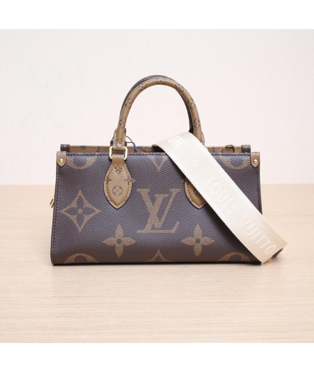 LOUIS VUITTON Коричневая кожаная сумка через плечо, фото 3