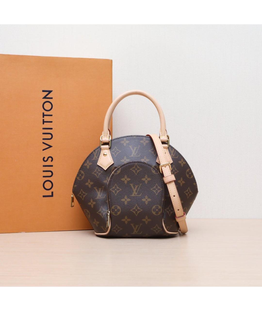 LOUIS VUITTON Коричневая кожаная сумка через плечо, фото 2