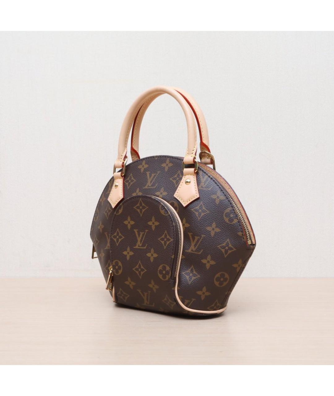 LOUIS VUITTON Коричневая кожаная сумка через плечо, фото 4