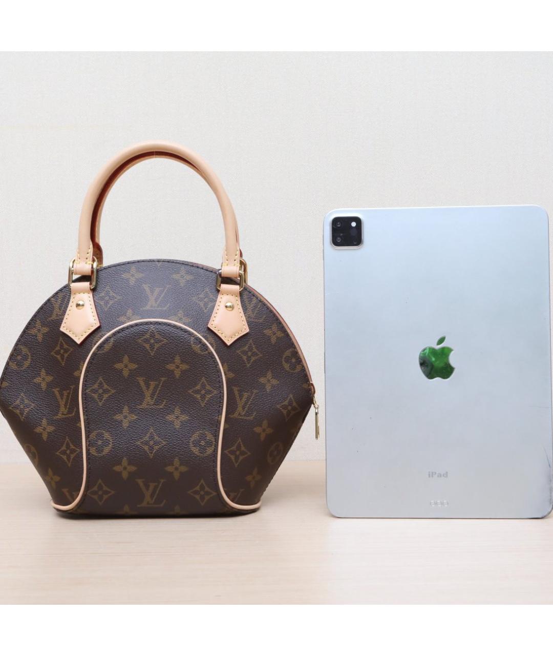 LOUIS VUITTON Коричневая кожаная сумка через плечо, фото 7