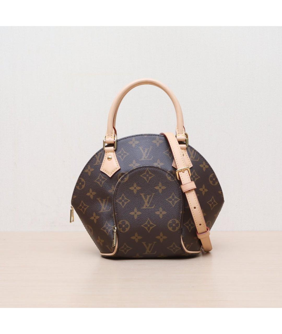 LOUIS VUITTON Коричневая кожаная сумка через плечо, фото 3
