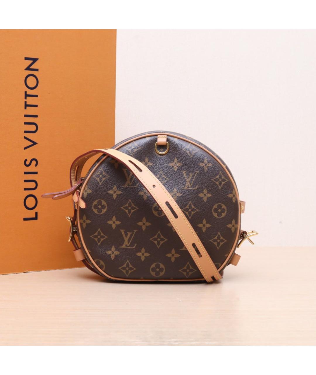 LOUIS VUITTON Коричневая кожаная сумка через плечо, фото 2