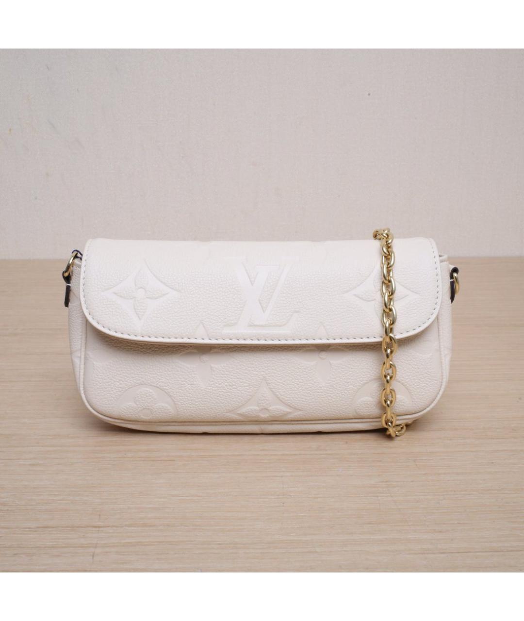 LOUIS VUITTON Белая кожаная сумка через плечо, фото 3