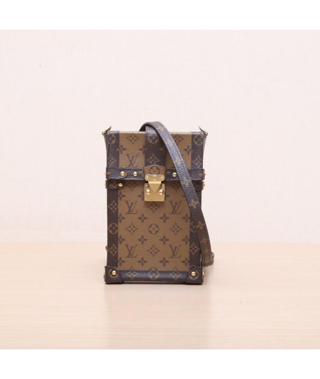 LOUIS VUITTON Коричневая кожаная сумка через плечо, фото 3