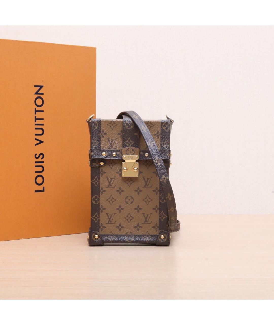 LOUIS VUITTON Коричневая кожаная сумка через плечо, фото 2