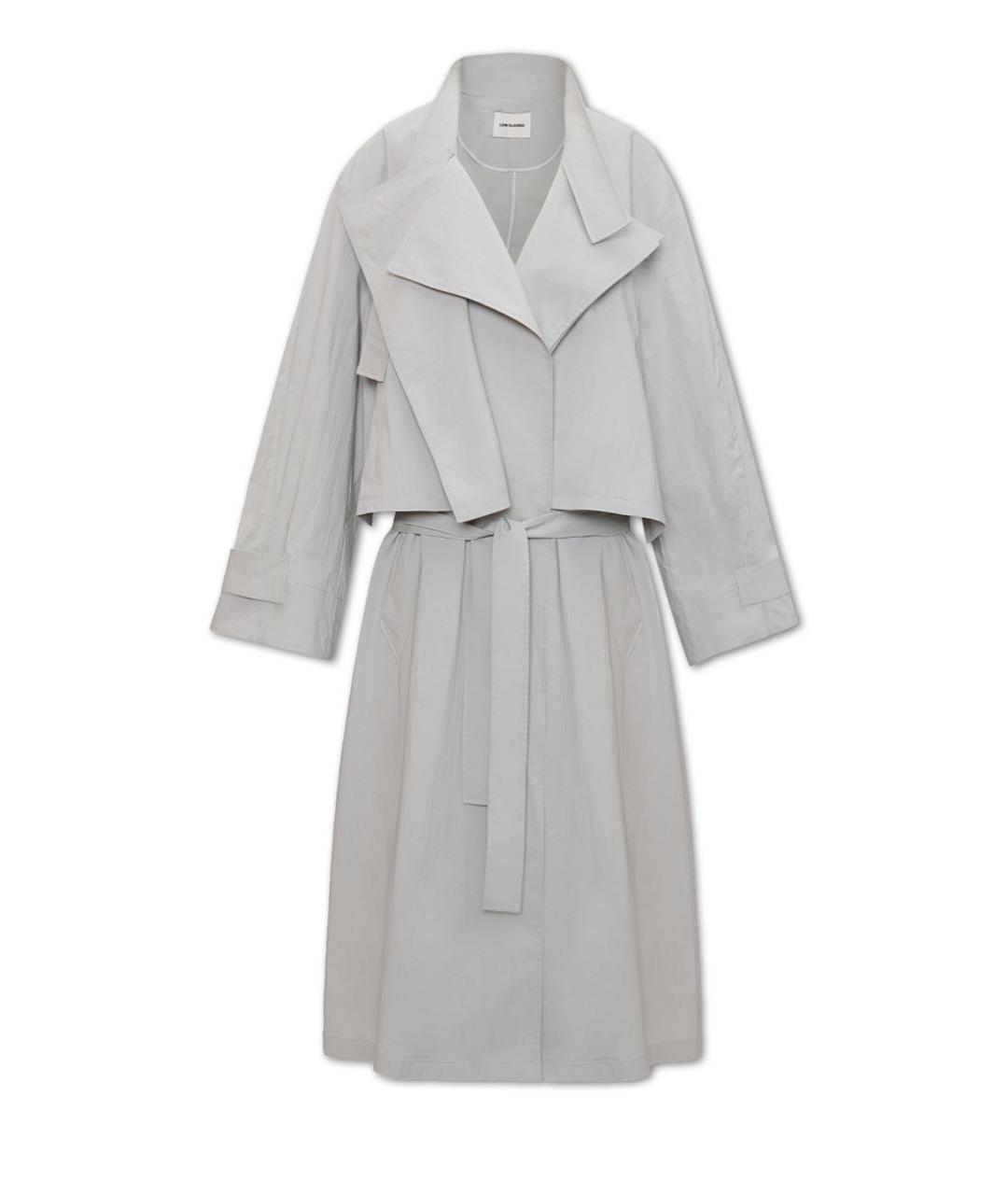 LOW CLASSIC Голубой хлопковый тренч/плащ, фото 9