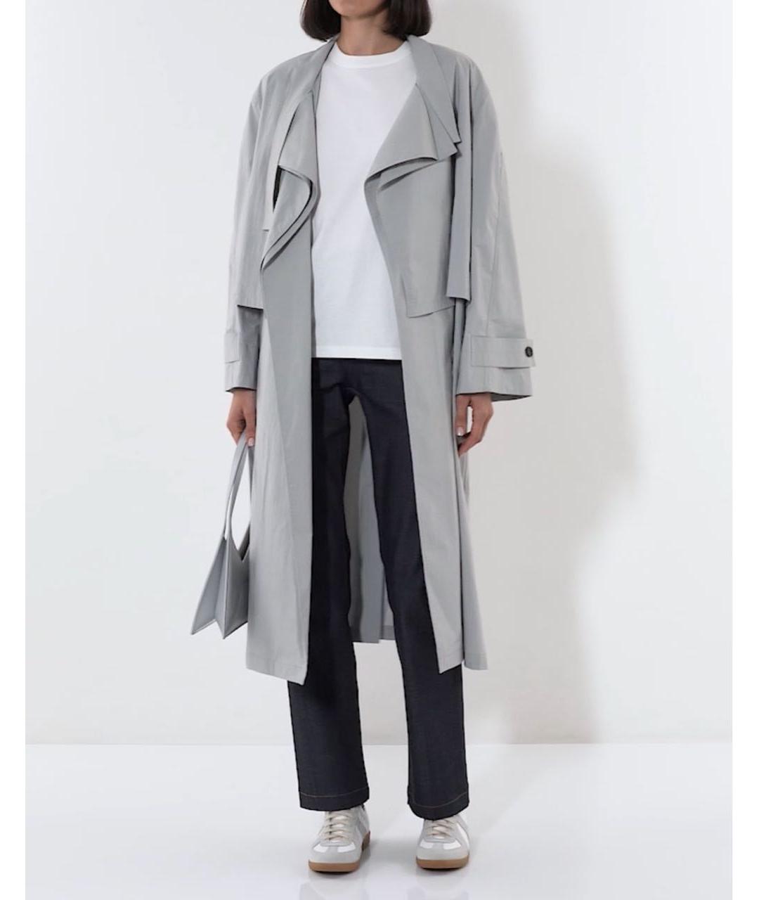 LOW CLASSIC Голубой хлопковый тренч/плащ, фото 5