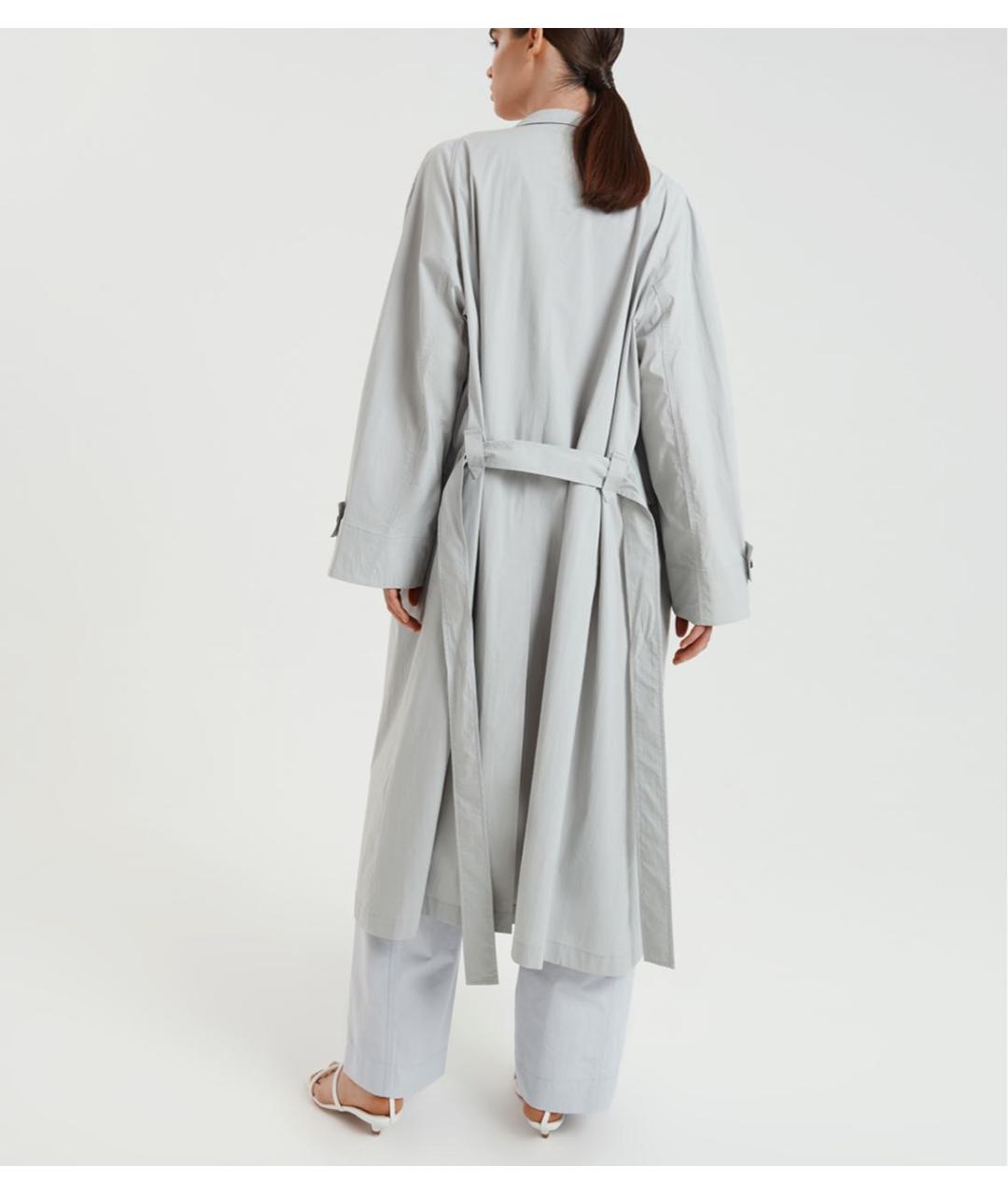 LOW CLASSIC Голубой хлопковый тренч/плащ, фото 7