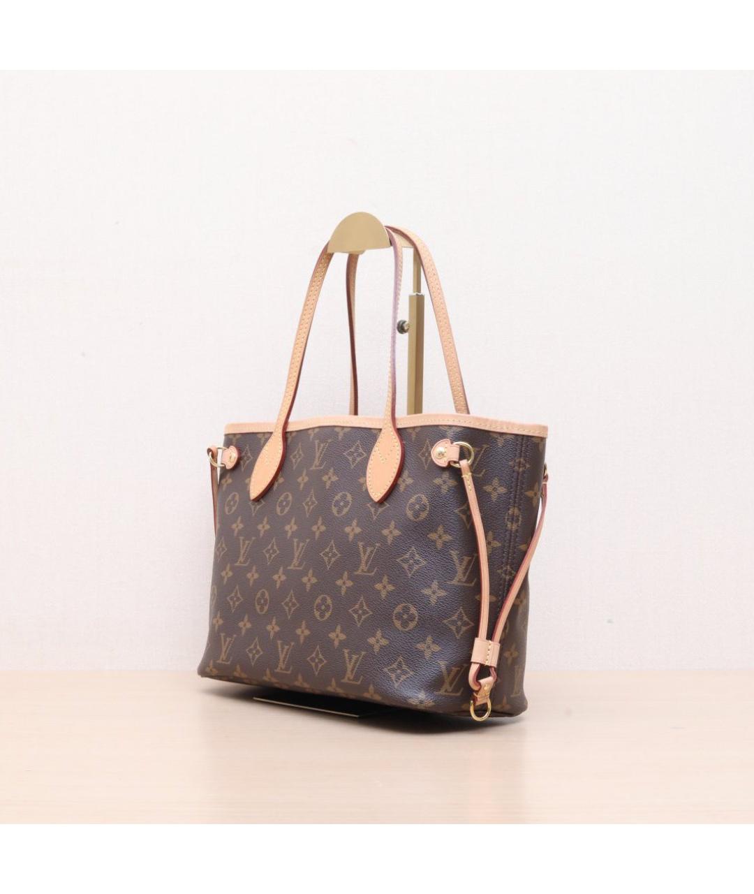 LOUIS VUITTON Коричневая кожаная сумка тоут, фото 4