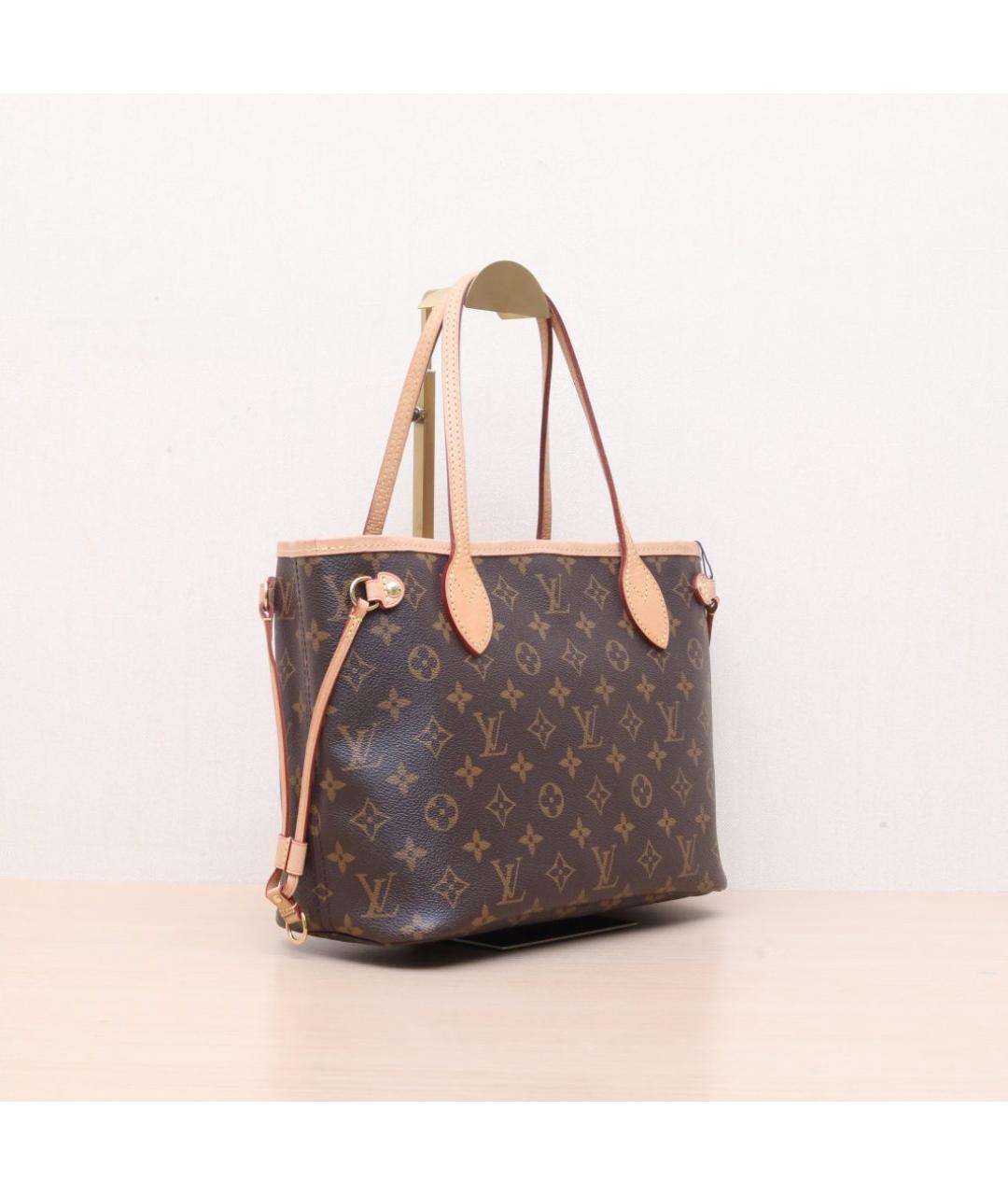 LOUIS VUITTON Коричневая кожаная сумка тоут, фото 5