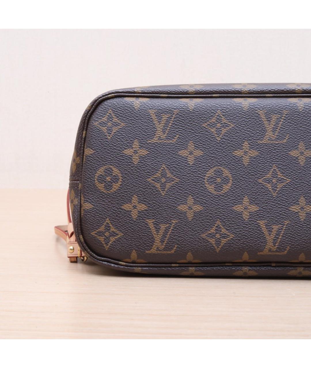 LOUIS VUITTON Коричневая кожаная сумка тоут, фото 7