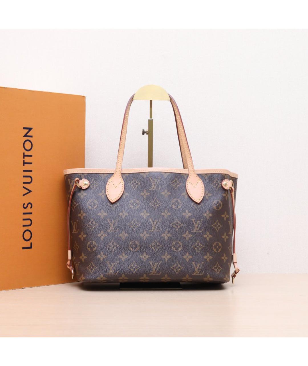 LOUIS VUITTON Коричневая кожаная сумка тоут, фото 2